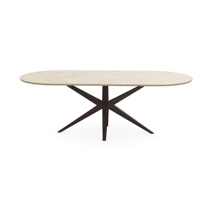 Keramik-Esstisch Hermitage Arena - Flach oval - Marcel Walnut Brown 2x