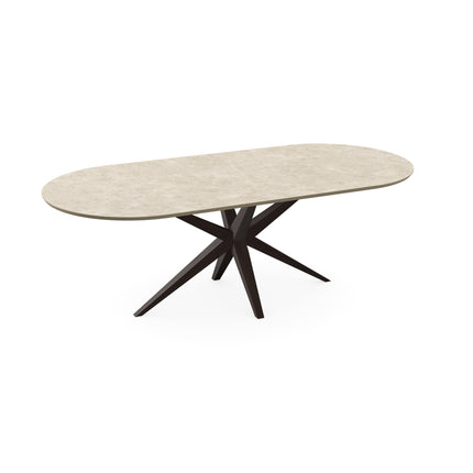 Keramik-Esstisch Hermitage Arena - Flach oval - Marcel Walnut Brown 2x