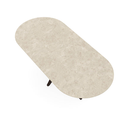 Keramik-Esstisch Hermitage Arena - Flach oval - Marcel Walnut Brown 2x