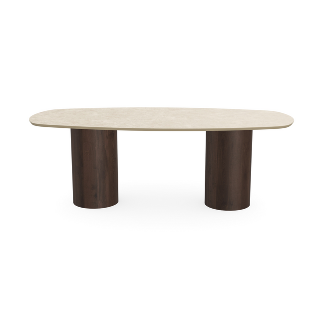 Keramiek eettafel Hermitage Arena - Deens Ovaal - Columbus Walnut Brown 2x