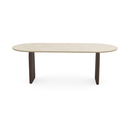 Esstisch aus Keramik Hermitage Arena - Flach oval - Flip Walnussbraun 2x