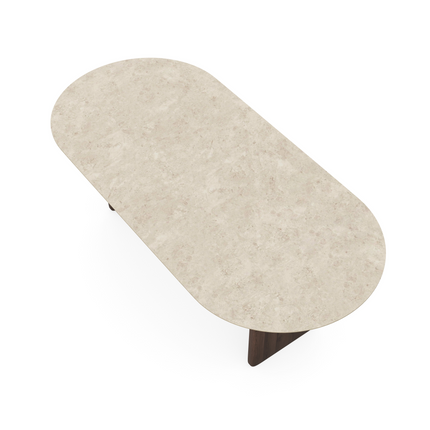 Esstisch aus Keramik Hermitage Arena - Flach oval - Flip Walnussbraun 2x