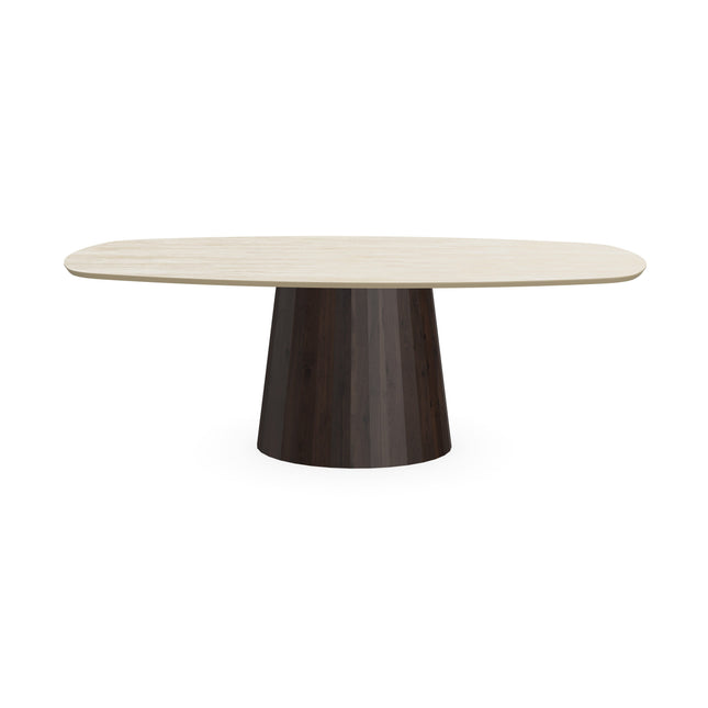 Keramiek eettafel Travertino - Deens ovaal - Sjors Walnut Brown 2x