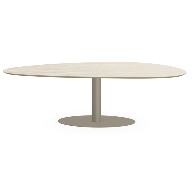 Keramiek eettafel Travertino - Kiezel A - Giro ovaal licht bruin