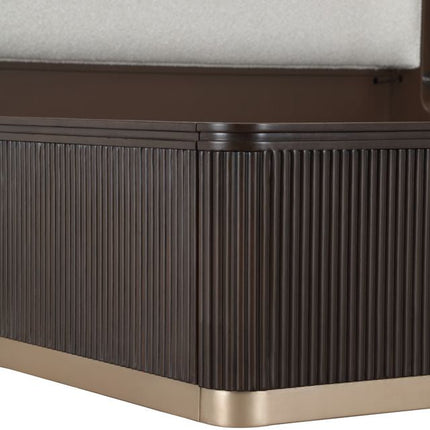 Michael Amini West Kensington Bed - Buff/Medium Espresso
