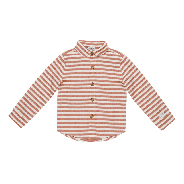 Leom Shirt | Rust - White Striped