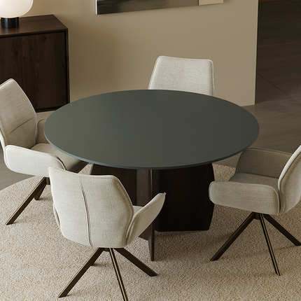 Fenix eettafel Verde Comodoro - Rond - Maan walnut brown 2x