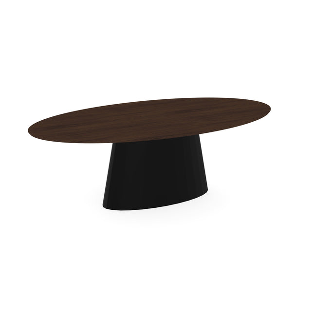 Melamin-Esstisch Casella Eiche Kastanienbraun - Oval - Sjors schwarz
