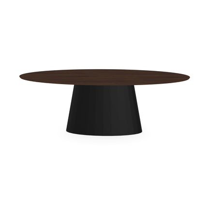Melamin-Esstisch Casella Eiche Kastanienbraun - Oval - Sjors schwarz
