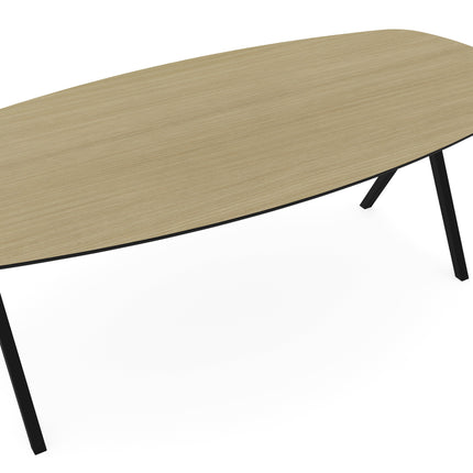 Melamine eettafel eiken licht - Deens ovaal - Scissor zwart