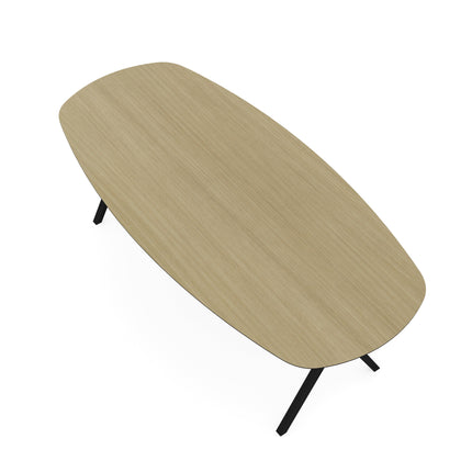 Melamine eettafel eiken licht - Deens ovaal - Scissor zwart