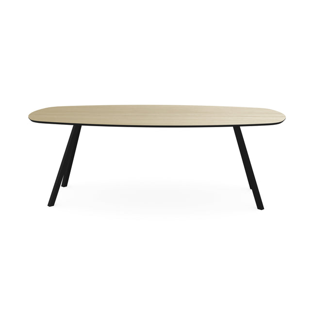 Melamine eettafel eiken licht - Deens ovaal - Schuine i onderstel
