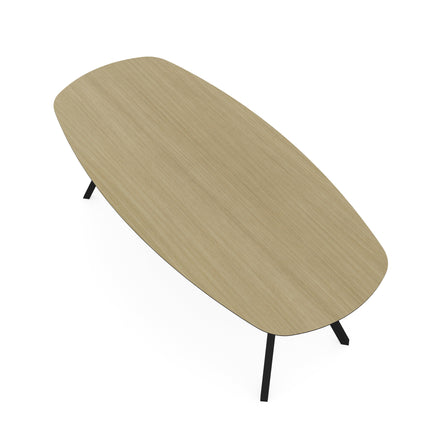 Melamine eettafel eiken licht - Deens ovaal - Schuine i onderstel