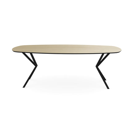Melamine eettafel eiken licht - Deens ovaal - VV onderstel