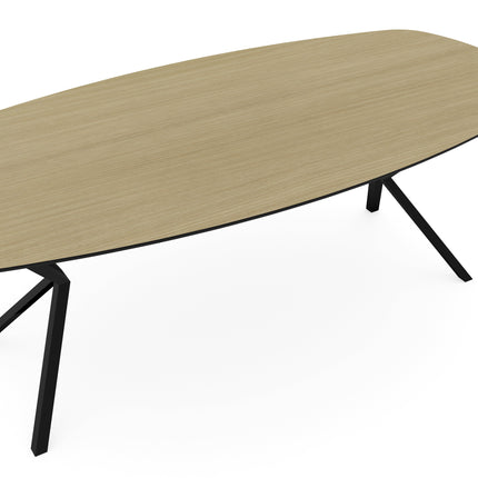 Melamine eettafel eiken licht - Deens ovaal - VV onderstel