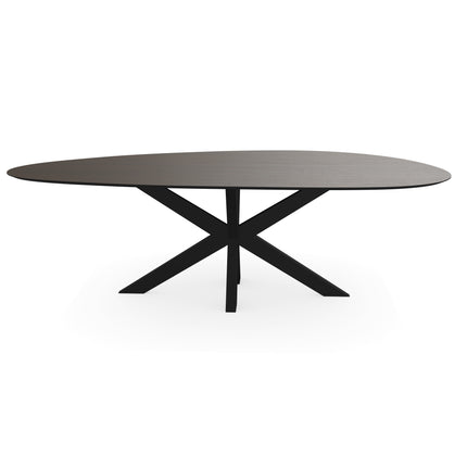 Melamine eettafel eiken bruin - Kiezel Type A - Matrix dun onderstel