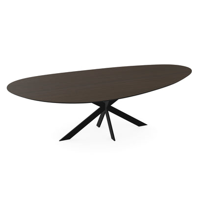 Melamine eettafel eiken bruin - Kiezel Type A - Matrix ultra dun onderstel