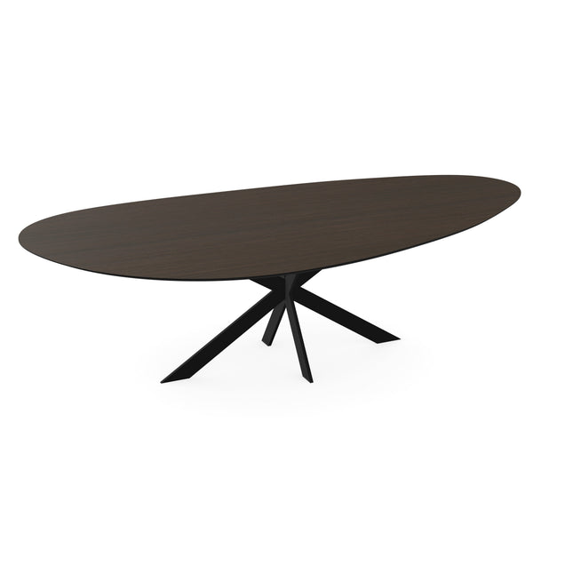 Melamine eettafel eiken bruin - Kiezel Type A - Matrix ultra dun onderstel