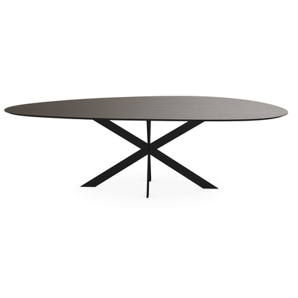 Melamine eettafel eiken bruin - Kiezel Type A - Matrix ultra dun onderstel