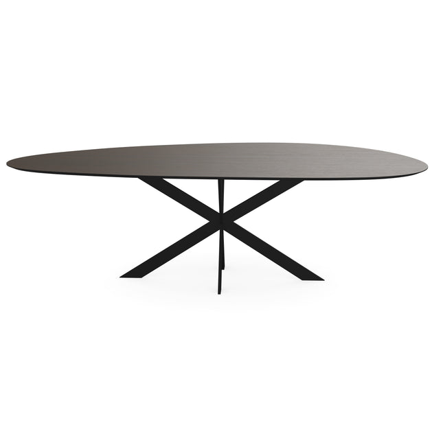 Melamine eettafel eiken bruin - Kiezel Type A - Matrix ultra dun onderstel