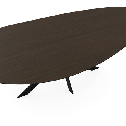 Melamine eettafel eiken bruin - Kiezel Type A - Matrix ultra dun onderstel