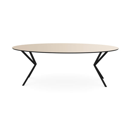 Melamine eettafel beige - Ovaal - VV onderstel