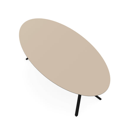Melamine eettafel beige - Ovaal - VV onderstel
