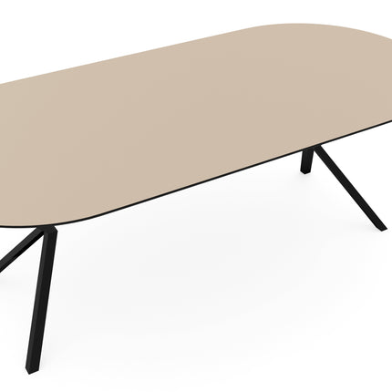 Melamine eettafel beige - Plat ovaal - VV onderstel