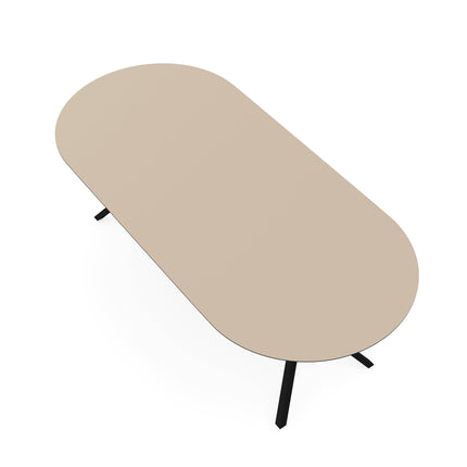 Melamine eettafel beige - Plat ovaal - VV onderstel