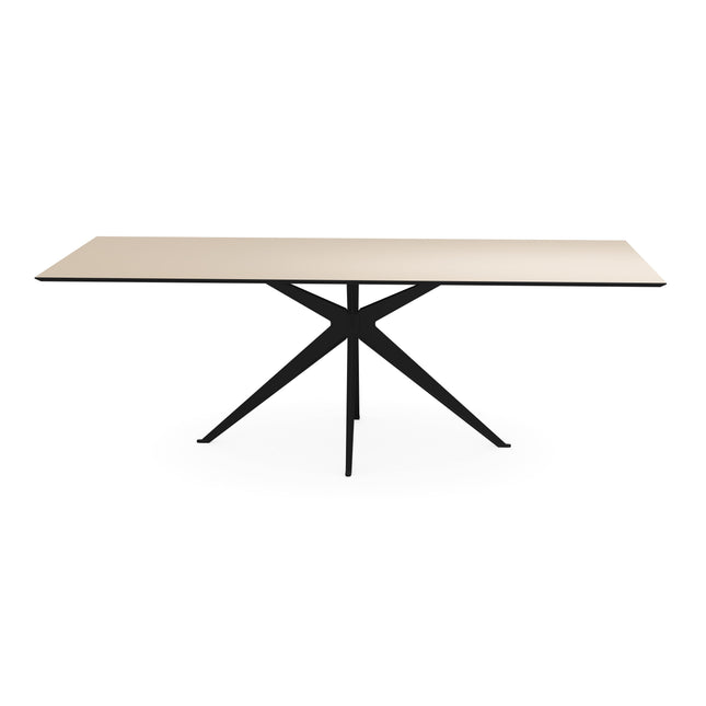 Melamine eettafel beige - Recht - Anna onderstel