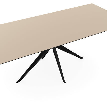 Melamine eettafel beige - Recht - Anna onderstel