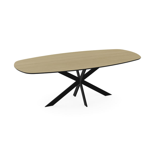 Melamine eettafel eiken licht - Deens ovaal - Matrix ultra dun onderstel