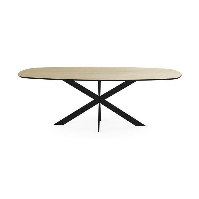 Melamine eettafel eiken licht - Deens ovaal - Matrix ultra dun onderstel