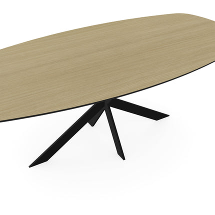 Melamine eettafel eiken licht - Deens ovaal - Matrix ultra dun onderstel
