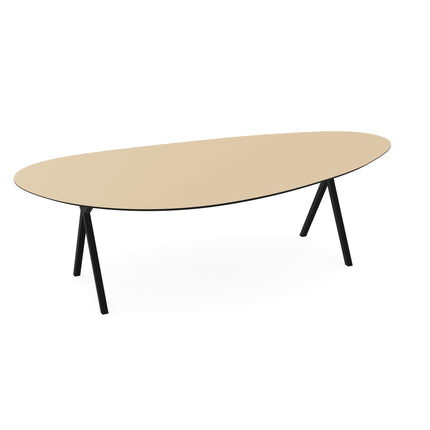 Melamine eettafel beige - Kiezel Type A - Scissor onderstel