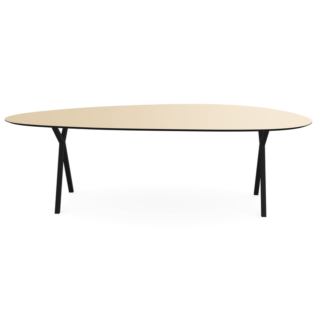 Melamine eettafel beige - Kiezel Type A - Scissor onderstel