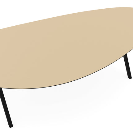 Melamine eettafel beige - Kiezel Type A - Scissor onderstel