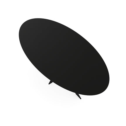 Melamin-Esstisch Eiche schwarz – oval mit dünnem schwarzem Untergestell