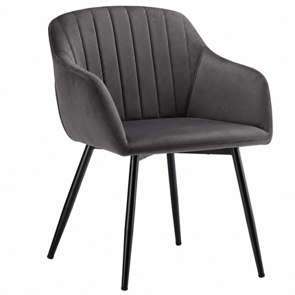 Eetkamerstoelen met Armleuning – Cognac Bruin – Comfortabele Gestoffeerde Stoelen met Lendensteun en Metalen Poten – Set van 2, 4 of 6