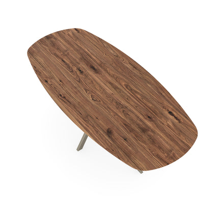 Noten massief eettafel naturel - deens ovaal - Jeroen licht bruin
