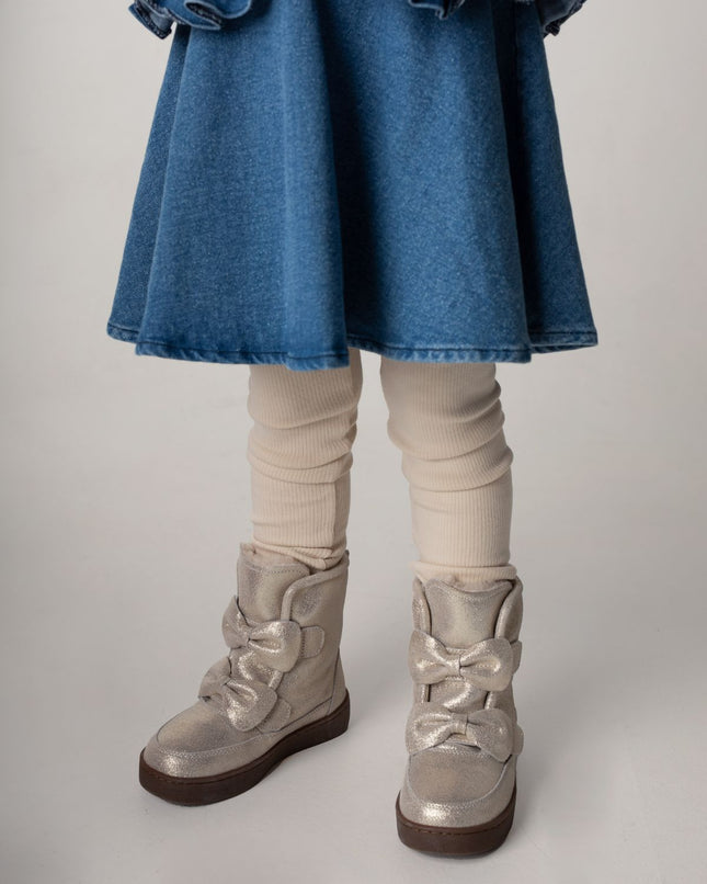 Isa Exclusive Boots | Kinderlaarzen | Silver Metallic Leather