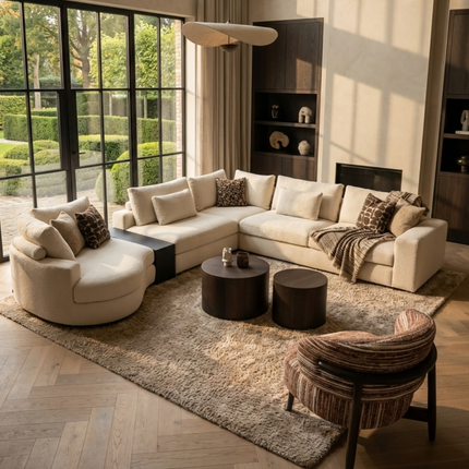 Eiken Salontafel Naturel Massief Hout Rond 60 & 80 cm Modern Design Cylinder duo