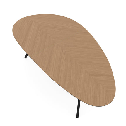Eiken Hongaarse Punt Eettafel Naturel - Kiezel B - I-Schuin Zwart