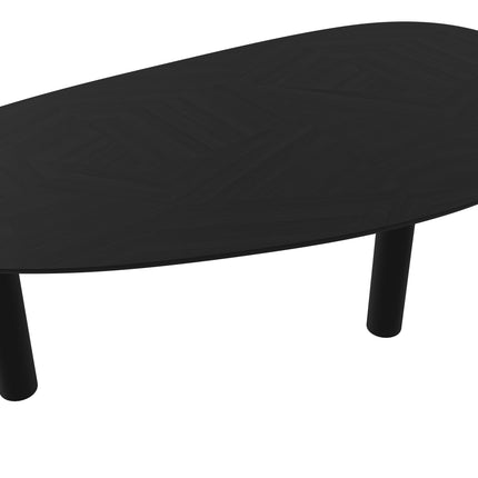 Eiken Mozaïek Eettafel Zwart - Kiezel B - Columbus Zwart