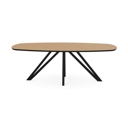 Eiken Ster Eettafel Liqurien - Deens Ovaal - Spin Zwart