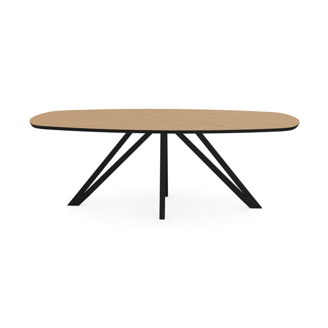 Eiken Ster Eettafel Liqurien - Deens Ovaal - Spin Zwart