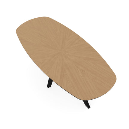Eiken Ster Eettafel Liqurien - Deens Ovaal - Spin Zwart