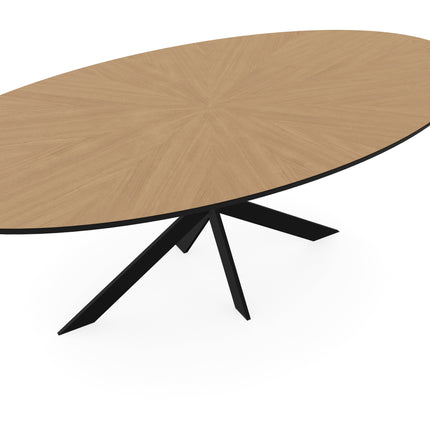 Eiken Ster Eettafel Liqurien - Ovaal - Matrix Ultra Dun Zwart