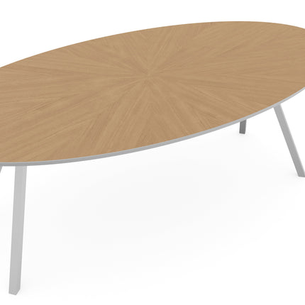 Eiken ster eettafel liqurien - ovaal - I schuin licht bruin
