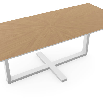 Eiken Ster Eettafel Liqurien - Recht - Halve Plus Wit